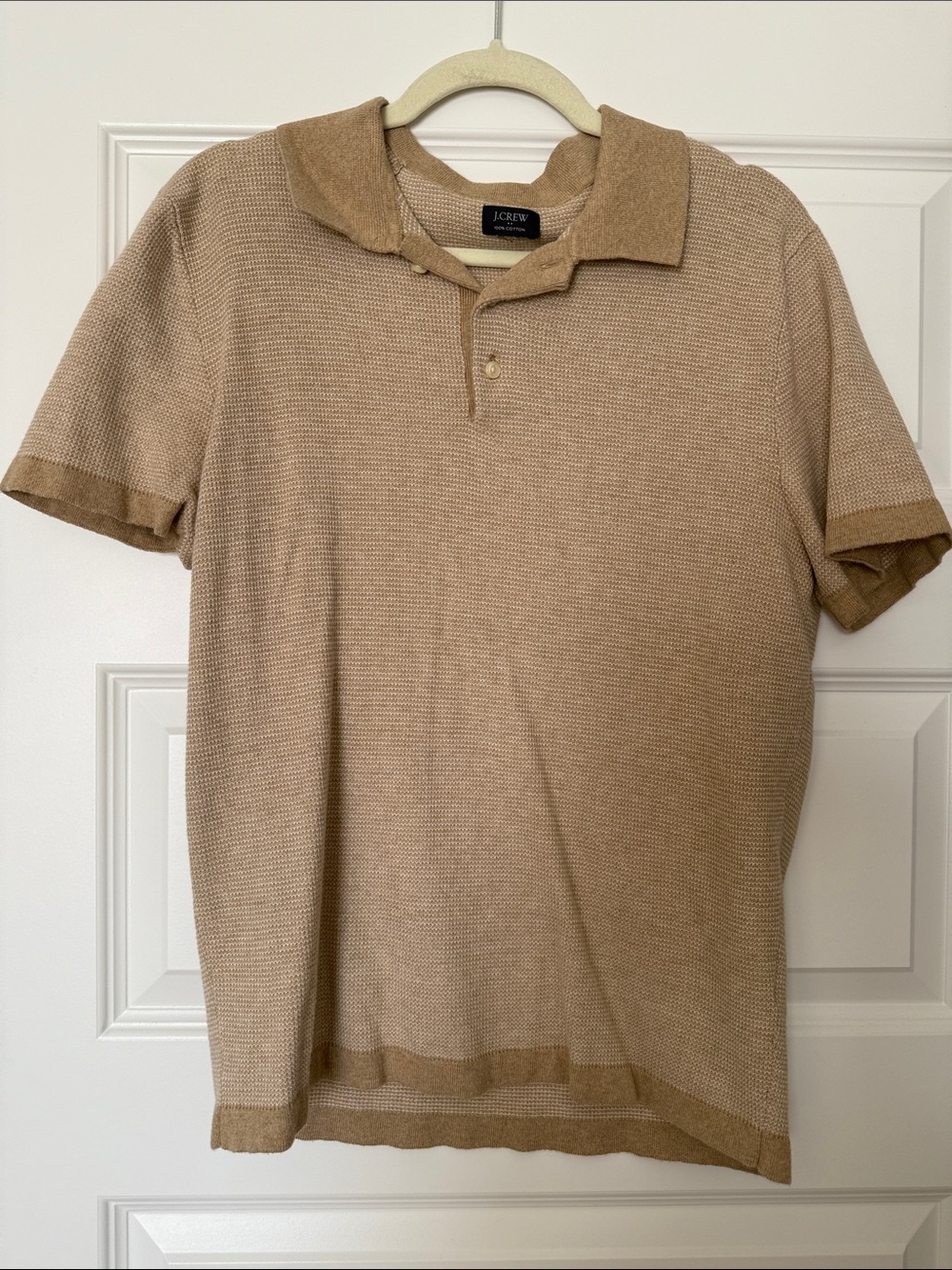 J. Crew Men's Knit Polo in Tan and Light Brown